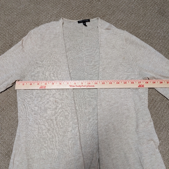 EILEEN FISHER Sz Medium FLAWED Oat Tencel Merino Wool Alpaca Long Cardigan - Picture 10 of 10